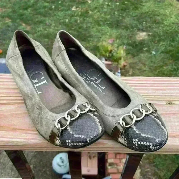 Attilio Giusti Leombrni ballerina flats with snakeskin pattern size 36.5 - Picture 1 of 14